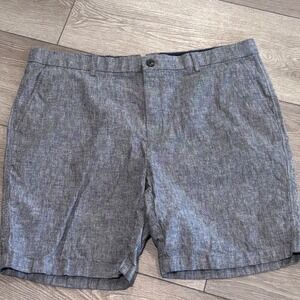 Dunning Golf Shorts Mens 40 Grey Linen Blend Lightweight Casual Preppy Summer